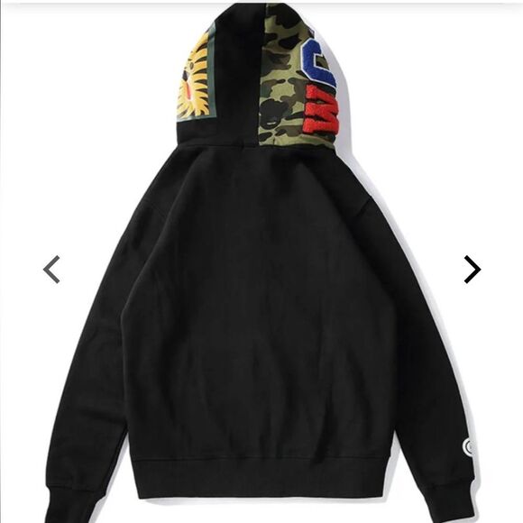 Bape A Bathing Ape World Gone Mad black with Green/White Camo XL New With‎ Tags - Picture 2 of 7